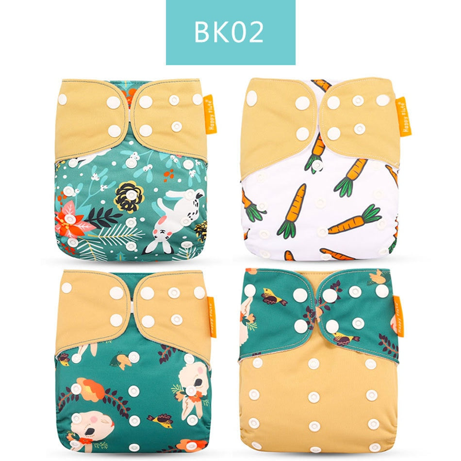 Happy Flute Cloth Diapers for Children Adjustable Wet/Dry Bag Waterproof Babies Diapers Ecological Backpack Reusable 4 pcs/set - V.I.P Digital Presence