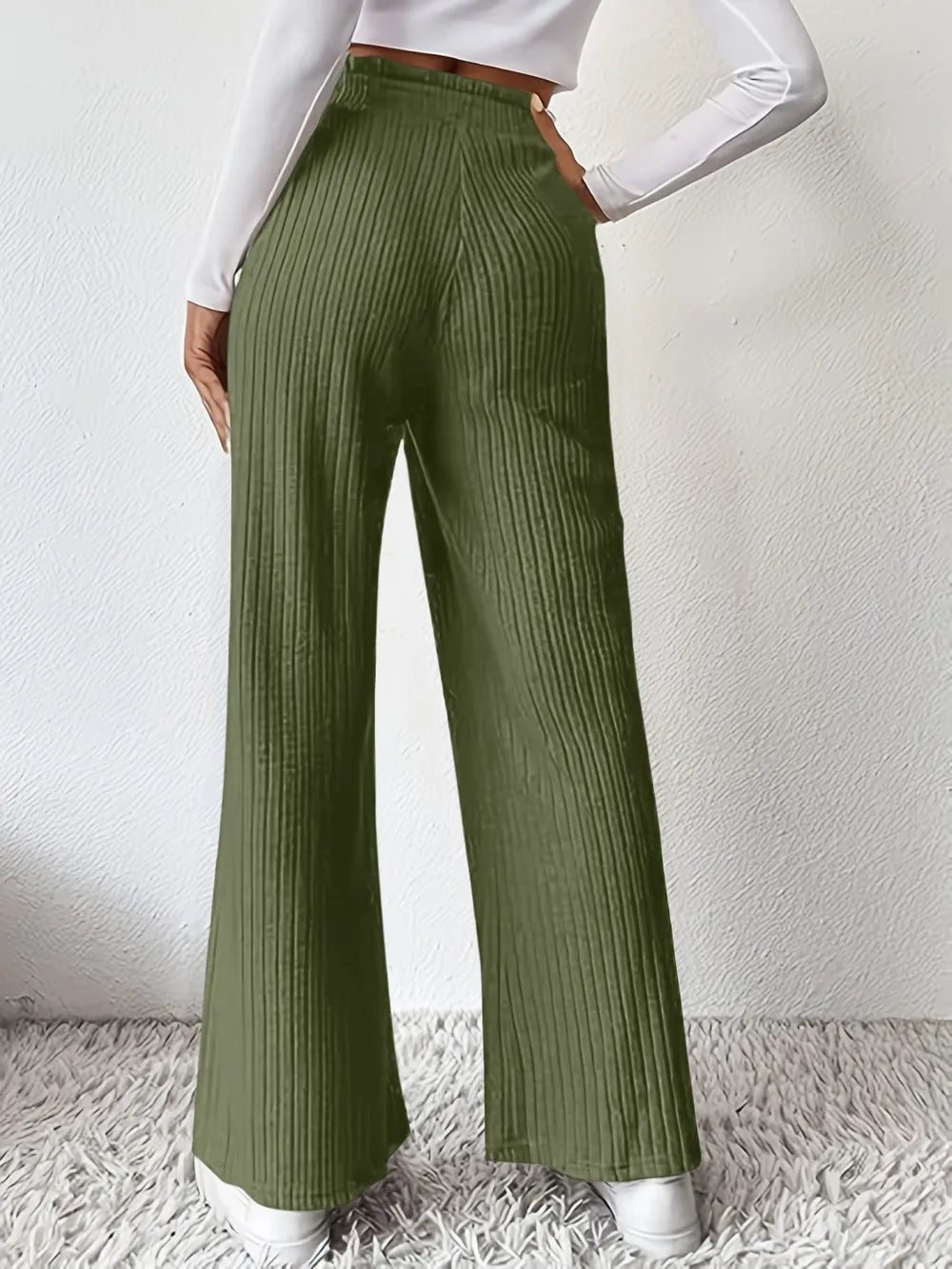 Ribbed High Waist Pants - V.I.P Digital Presence