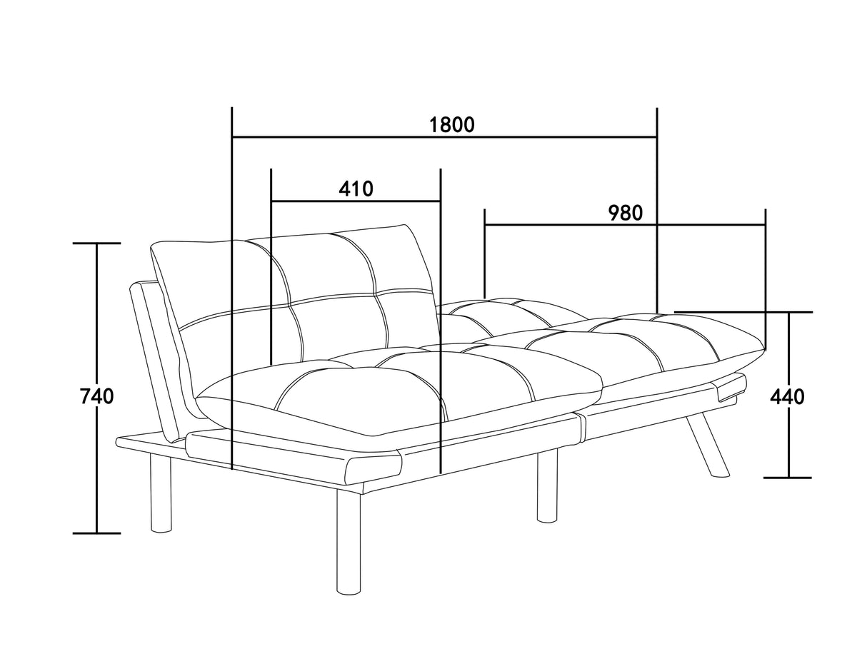 Leatehr Feeling Brown Convertible Folding Modern sofa Bed - V.I.P Digital Presence