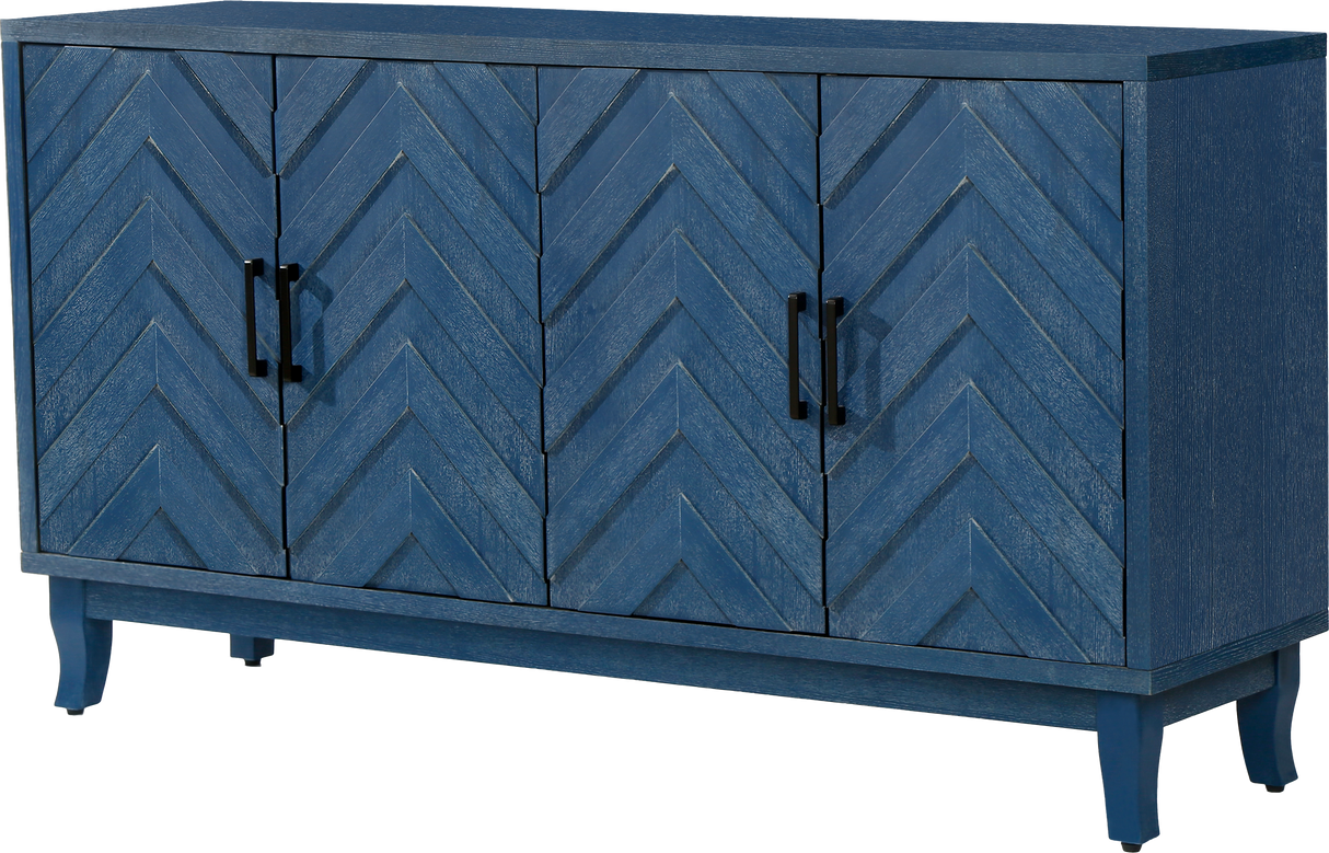 Stronger Vintage Style Buffet Cabinet Lacquered Accent Storage 4 Door Wooden - V.I.P Digital Presence