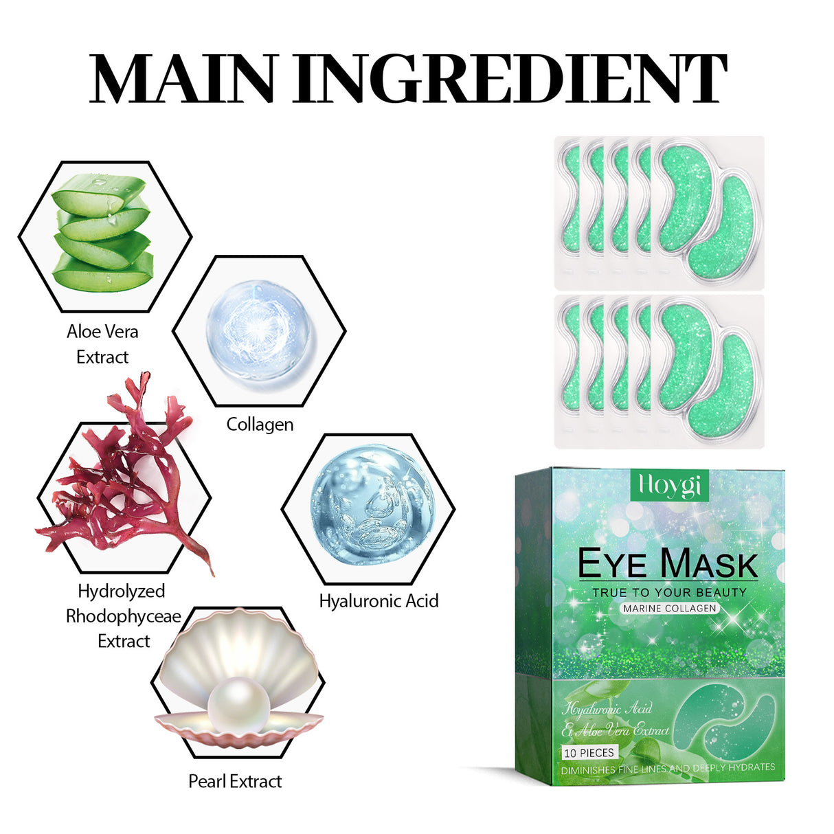 Parche de gel de aloe vera para ojos: reduce las líneas finas y las ojeras, reafirma los ojos y es antiarrugas e hidratante.