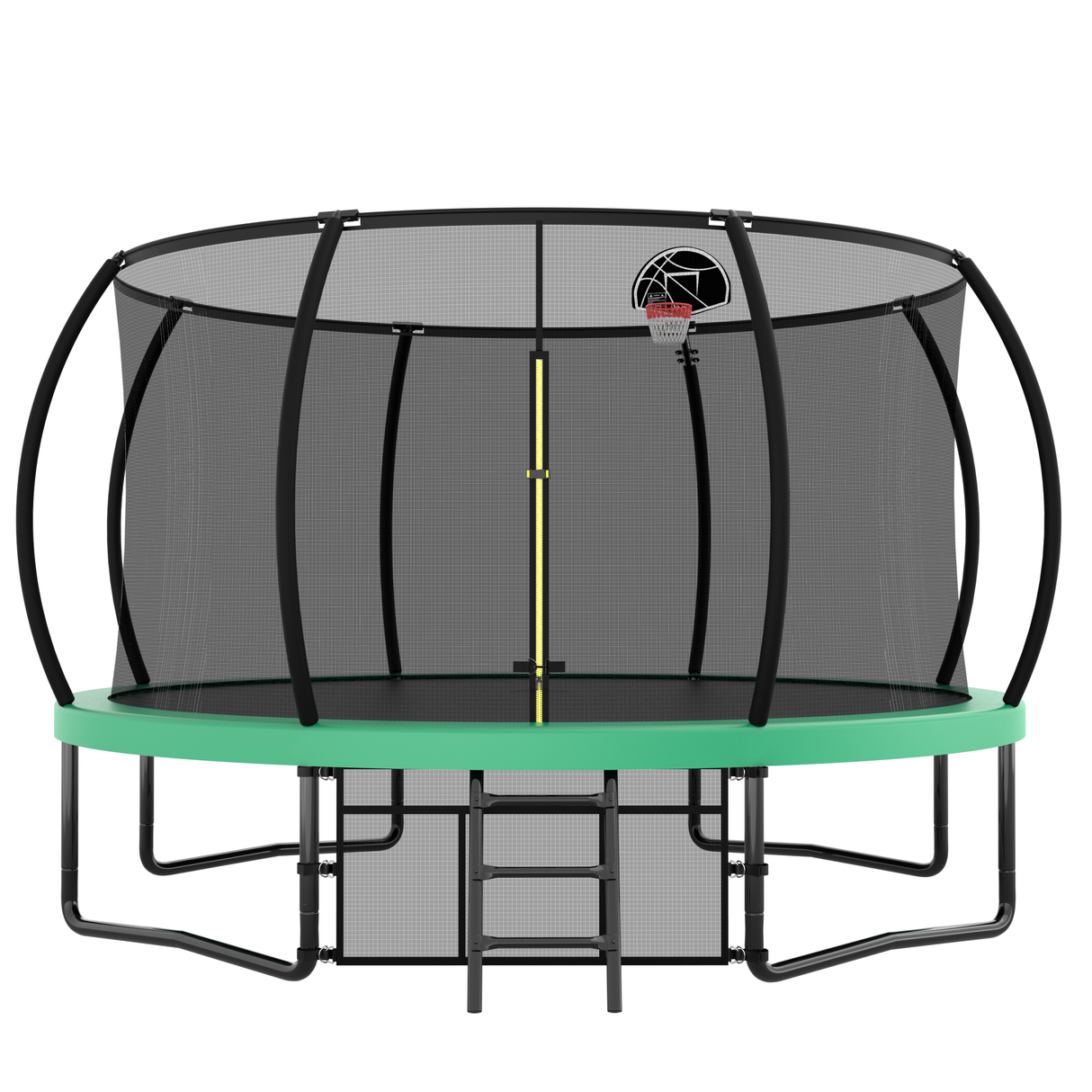 12FT Recreational Kids Trampoline with Safety Enclosure Net & Ladder, Outdoor Recreational Trampolines - V.I.P Digital Presence
