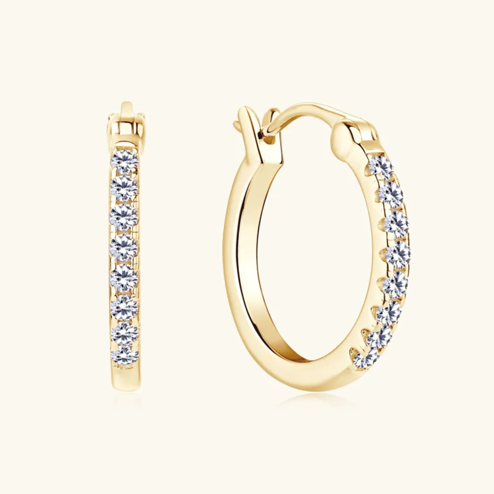 925 Sterling Silver Moissanite Huggie Earrings - V.I.P Digital Presence