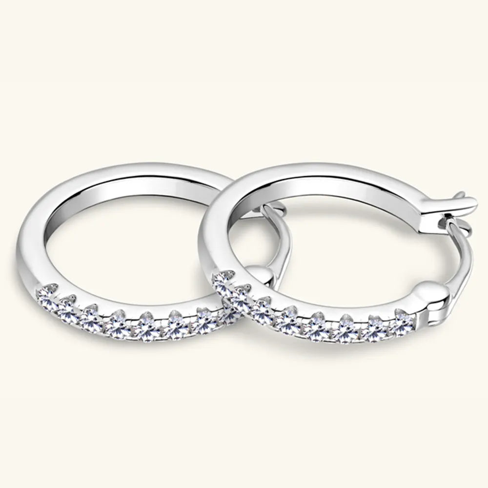 925 Sterling Silver Moissanite Huggie Earrings - V.I.P Digital Presence