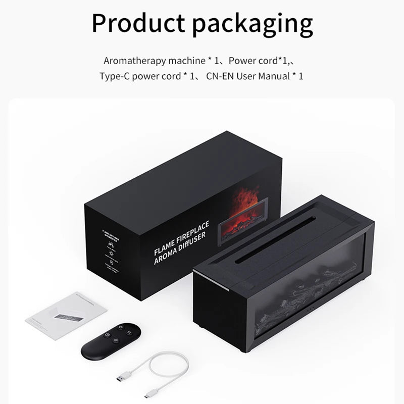 Flame atmosphere humidifier simulation fireplace mute automatic large spray household gifts must be placed - V.I.P Digital Presence