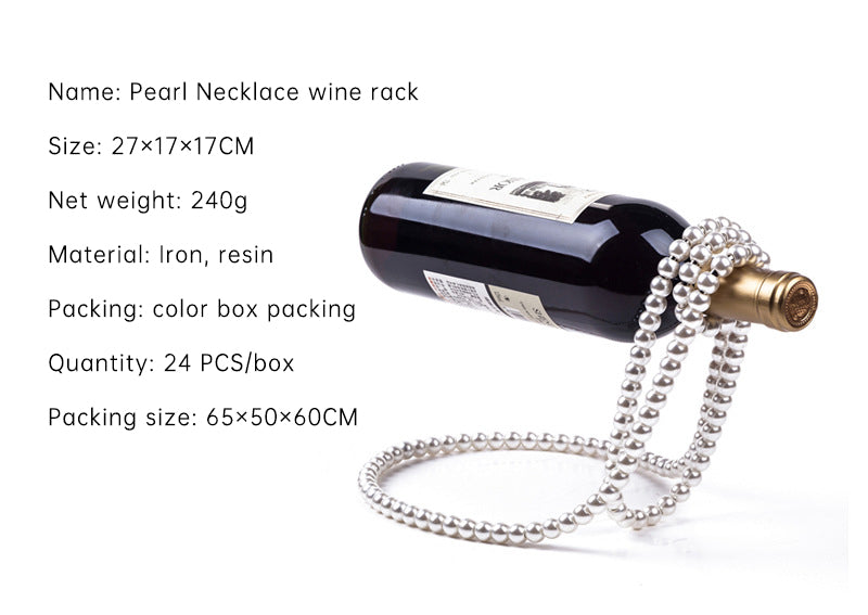 Pearl Necklace Stainless Steel Wine Rack Wine Pedestal Clamp Holder Suspension Champagne Whisky Small Ornaments - V.I.P Digital Presence