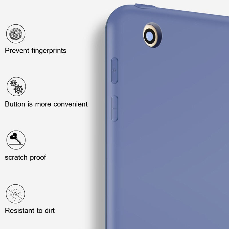 Funda para iPad 9.7 pulgadas 2017 2018 con base de silicona suave y funda inteligente de cuero PU con función de suspensión automática.