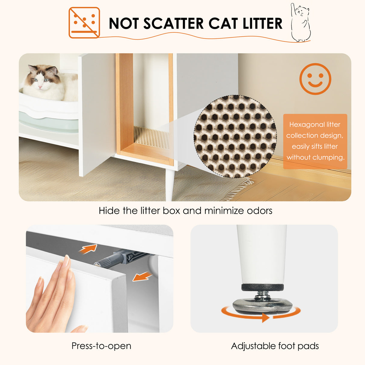 Bathroom sink cabinet, with cat trash can shell, hidden garbage pet bathroom, with partition, wooden cabinet furniture, white - V.I.P Digital Presence