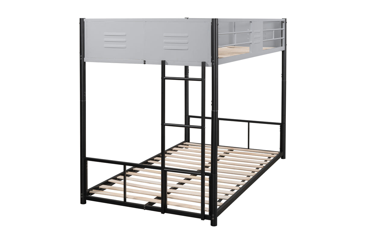 Metal twin bed with ventilation panel for noise reduction/safety guardrail/flexible space support/triple bed/CPC Certified - V.I.P Digital Presence