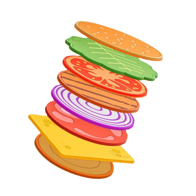 Burger Coaster Set Coffee Cup Insulation Pad 8 Piece Set - V.I.P Digital Presence
