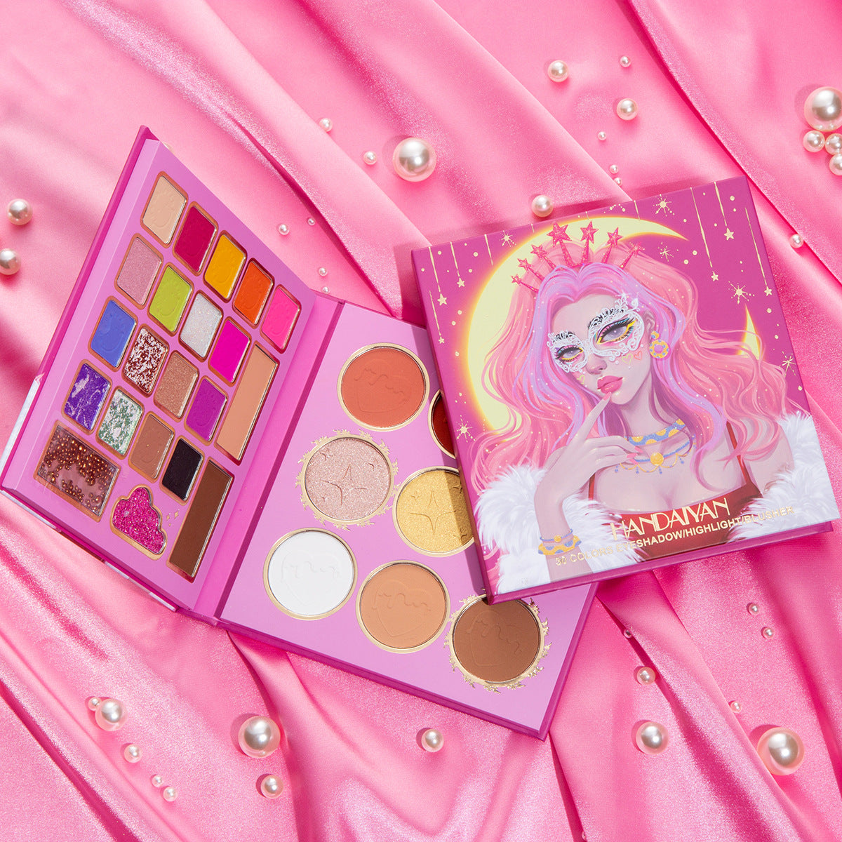 HANDAIYAN 30 Colors Mask Queen Eyeshadow Palette Eyeshadow + Blush + Contouring Highlight Makeup - V.I.P Digital Presence