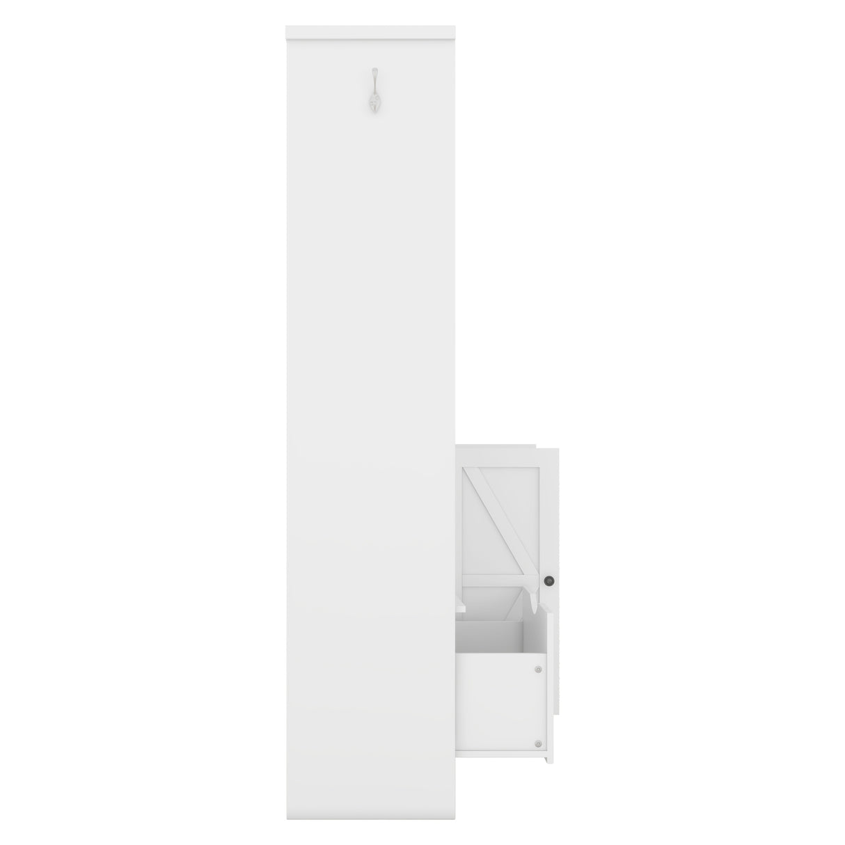 Multi-functional Hall Tree with Storage Shelves Drawers Cabinet Elegant Hallway Shoe Cabinet with Bench Modern Coat Rack White - V.I.P Digital Presence