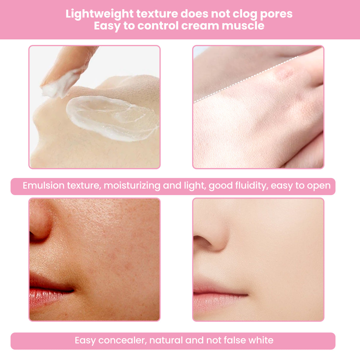 Crema 3 en 1 sin maquillaje Bare Base No Fake White, hidratante, correctora e iluminadora.