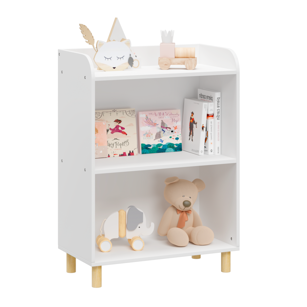 Kids 3-Tier Bookcase Children's Book Display Bookshelf Toy Storage Cabinet Organizer for Children's Room - V.I.P Digital Presence