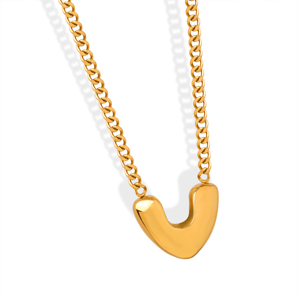 Gold-Plated Heart Pendant Necklace - V.I.P Digital Presence