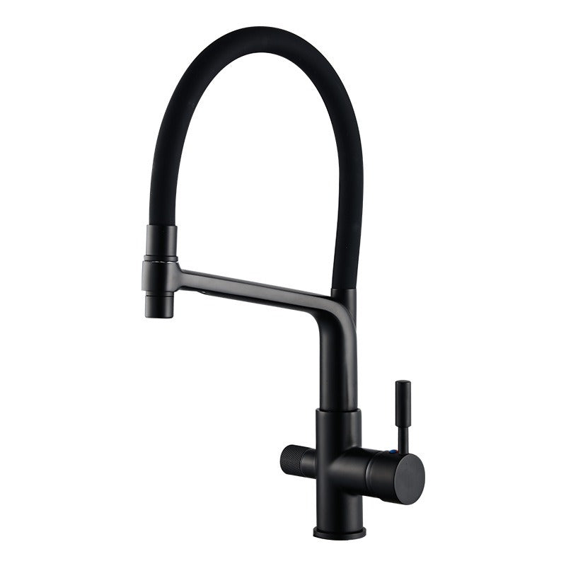 All copper three in one water purifier faucet, household kitchen vegetable washing basin, universal pull, waterproof and splash proof - V.I.P Digital Presence