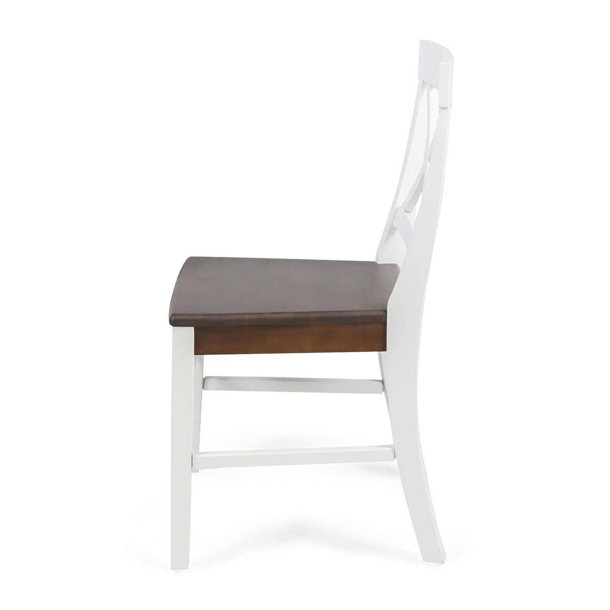 Roshan Farmhouse Acacia Wood Dining Chairs, White / Walnut (Set of 2) - V.I.P Digital Presence