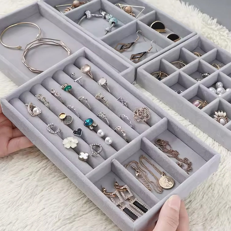 Velvet Stackable Jewelry Organizer, Portable for Rings, Earrings and Necklaces. - V.I.P Digital Presence