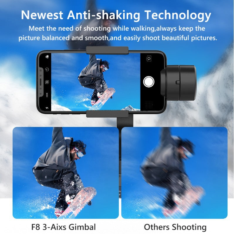 F8 mobile phone camera stabilizer handheld three-axis anti shake platform Tiktok live broadcast tripod short video camera stabilizer - V.I.P Digital Presence