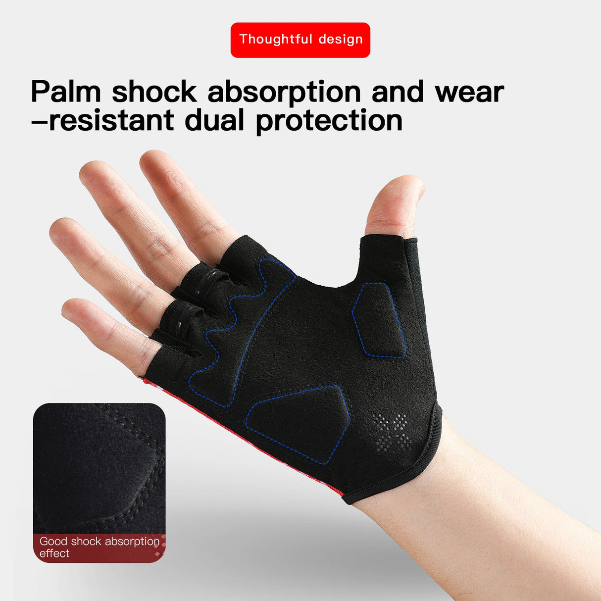Guantes de ciclismo de medio dedo para deportes al aire libre, fitness, silicona, absorción de impactos, transpirables, resistentes al desgaste.