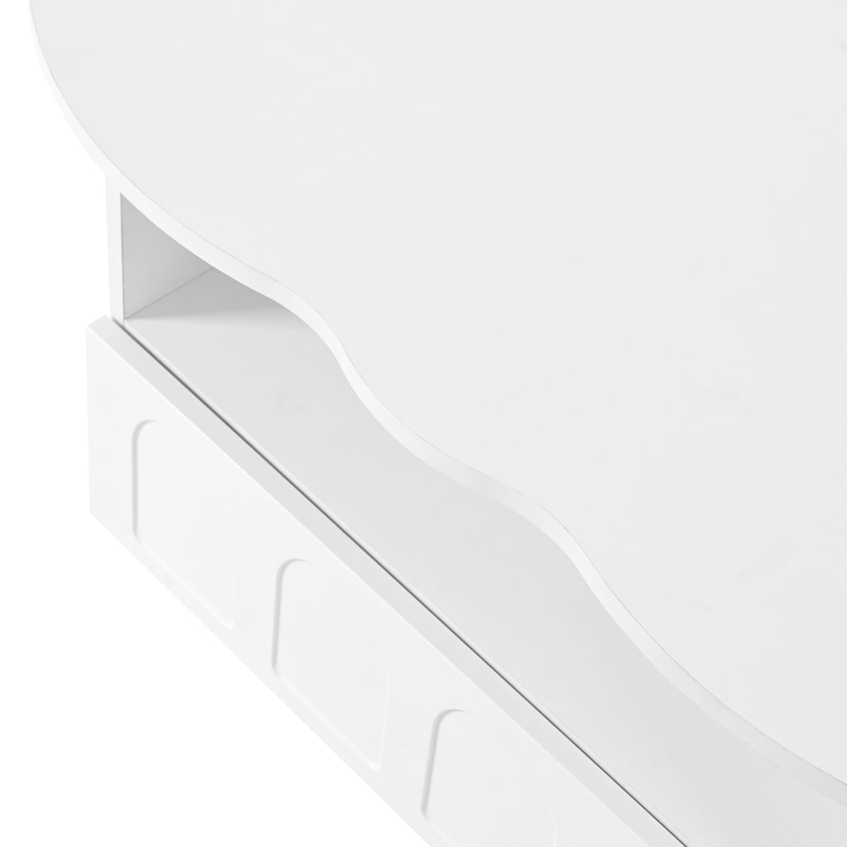 Two sets of ON-TRANS cream style TV stands and coffee tables, suitable for TVs under 80 inches, white - V.I.P Digital Presence