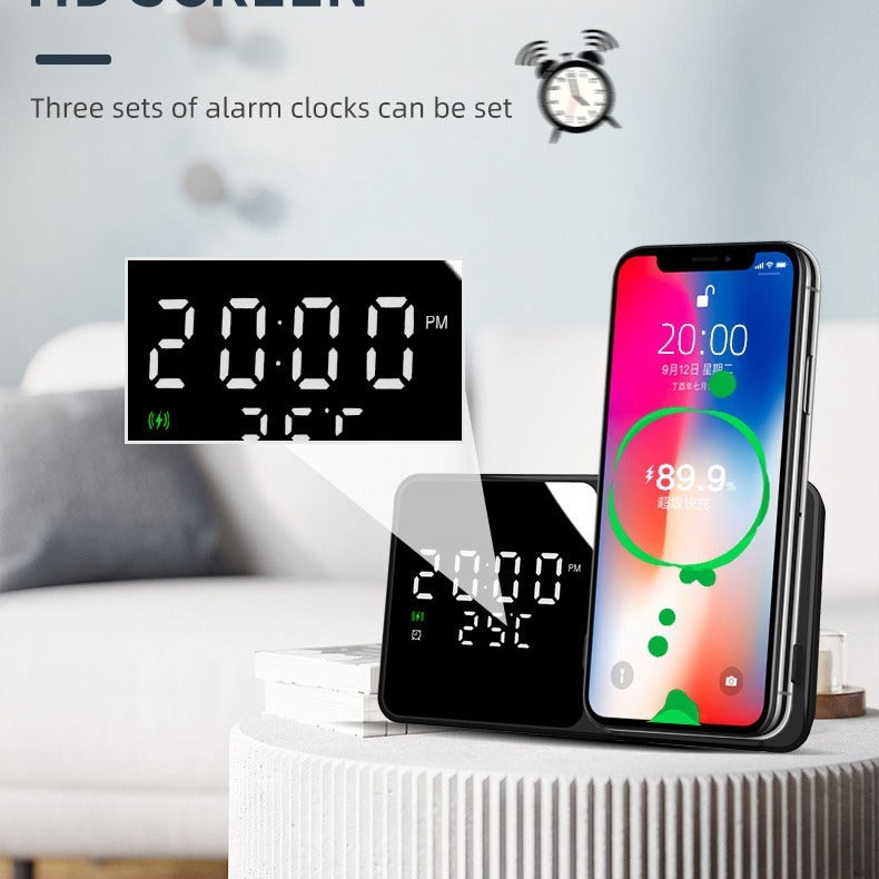 15W Mobile Phone Stand Wireless Charging Clock Alarm Clock Wireless Charging Temperature Gauge Wireless Charging - V.I.P Digital Presence