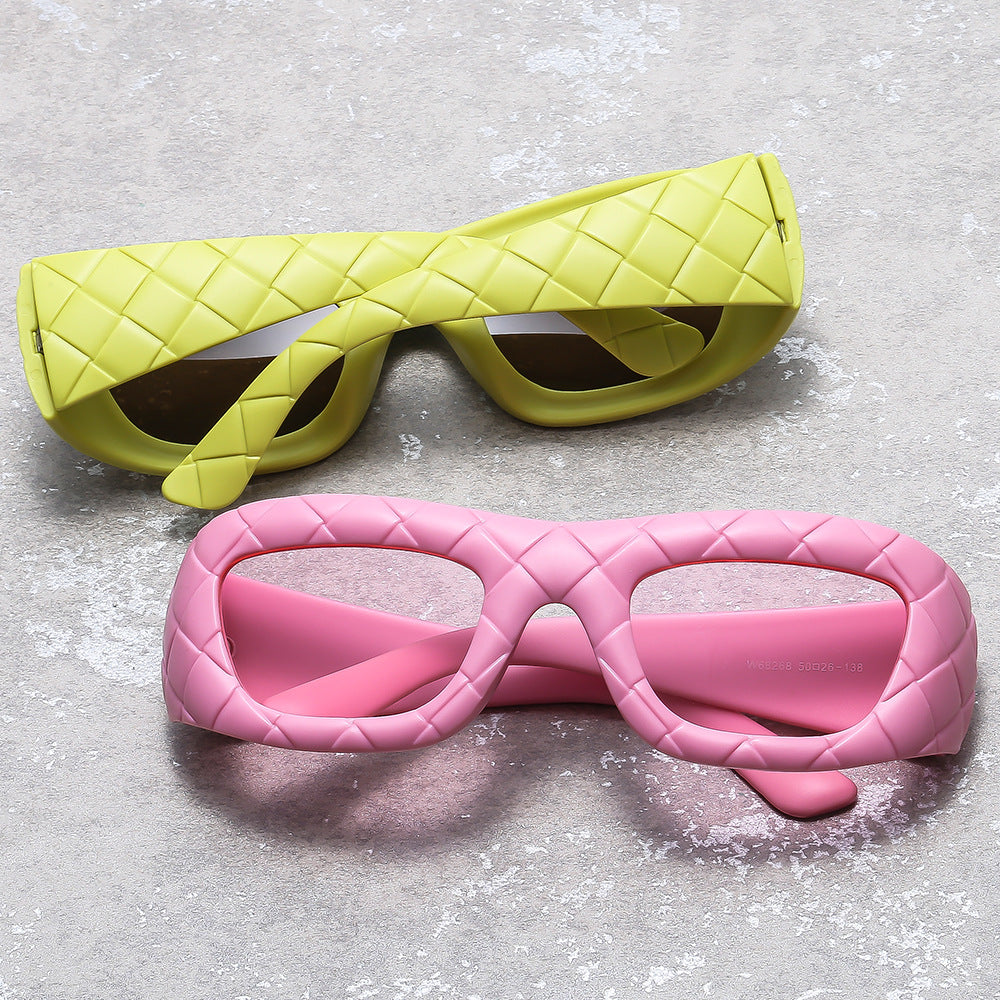 Weaving design frame, personalized fashion sunglasses, men's and women's high-end sense, European and American ins trend sun protection sunglasses - V.I.P Digital Presence