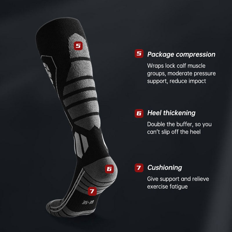 Winter ski socks men and women outdoor sports warm breathable long tube thickening pressure function calf socks - V.I.P Digital Presence