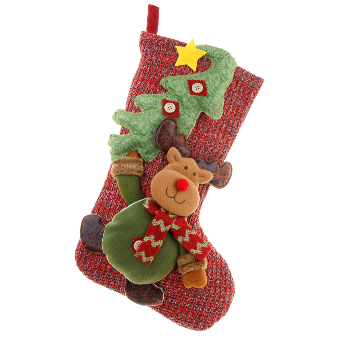 Christmas Decorations Knitted Yarn Large 3D Santa Claus Snowman Deer Christmas Socks Gift Bag - V.I.P Digital Presence