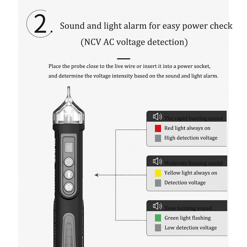 Multi functional intelligent induction test pen ZTY1302A digital display non-contact NCV electrical test pen - V.I.P Digital Presence