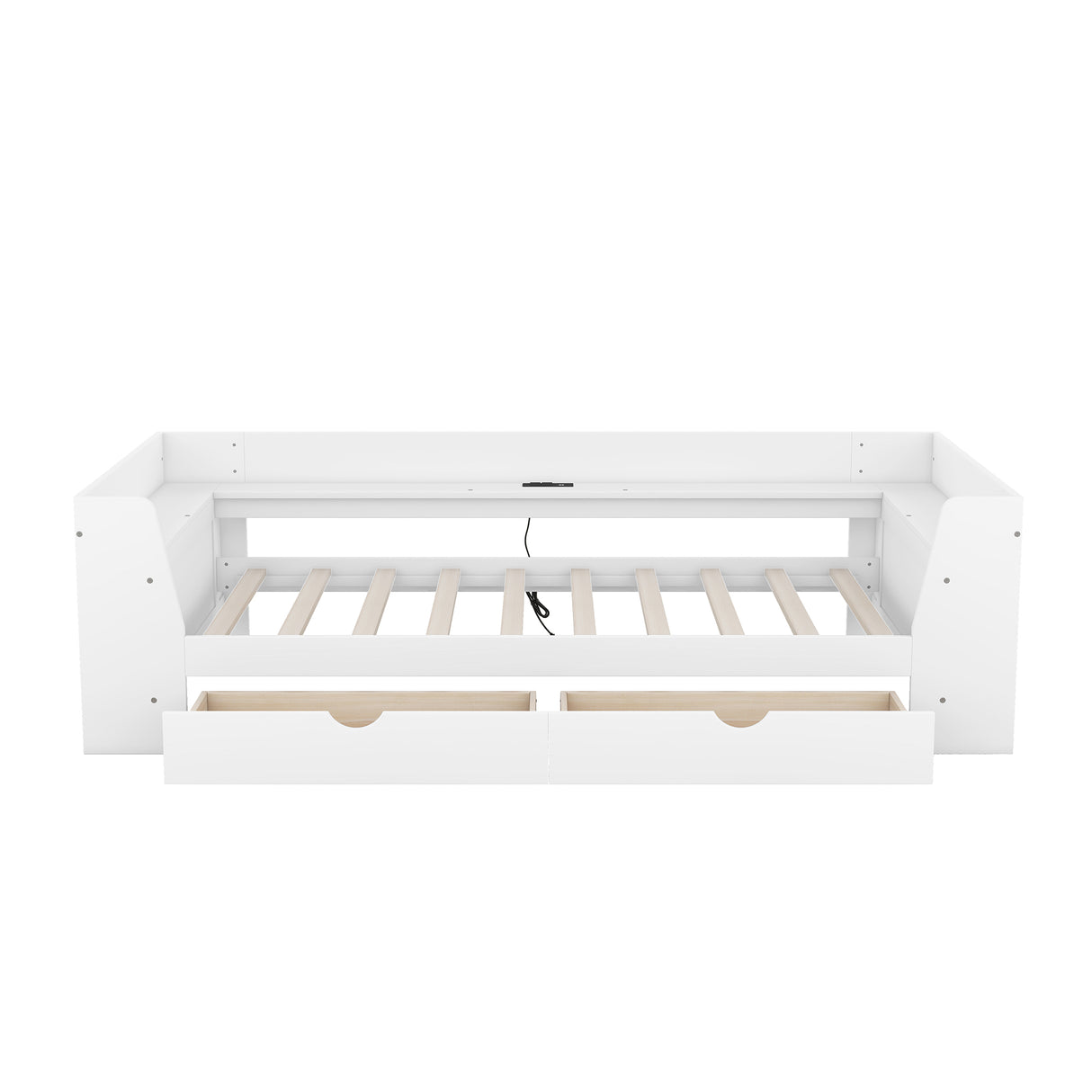 Upholstered Daybed with Trundle, Wood Slat Support,Upholstered Frame Sofa Bed Twin Blue - V.I.P Digital Presence