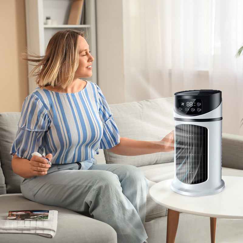 Six - speed timed silent AC cooling fan, new mini portable AC, USB air cooler, bladeless electric fan. - V.I.P Digital Presence