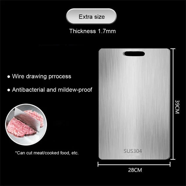 304 Stainless Steel Panel and Chopping Board Kitchen Household Thickened Double Sided Cutting Board Block Kneading Dough Board - V.I.P Digital Presence
