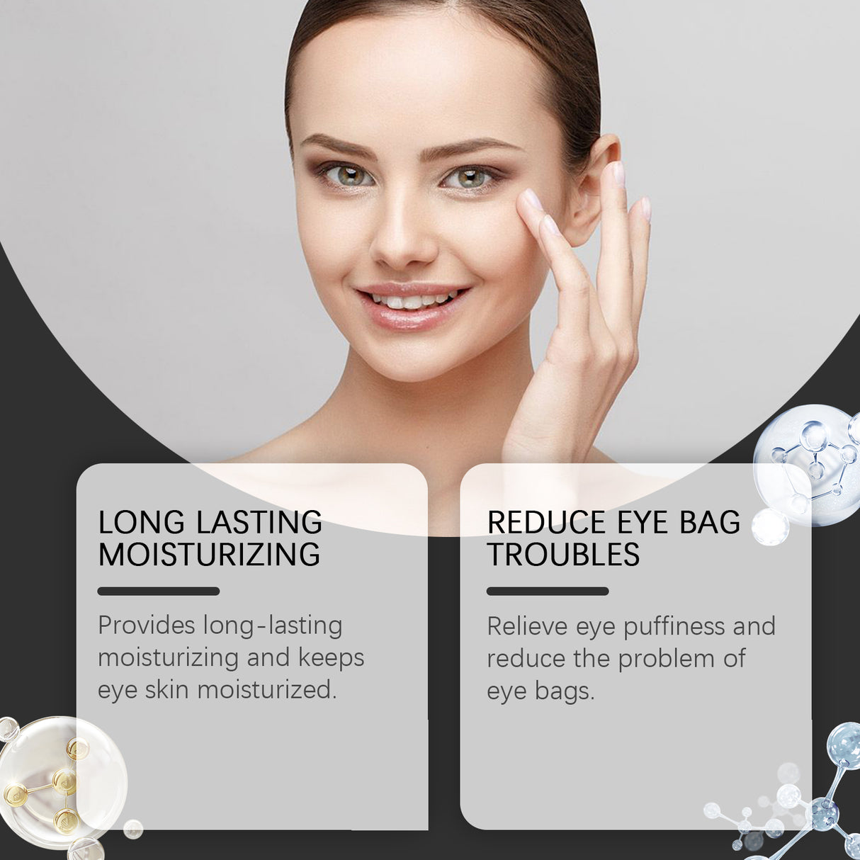 Crema hidratante para ojos que hidrata la piel del contorno de ojos, protegiendo la piel elástica y protegiendo la mirada brillante.