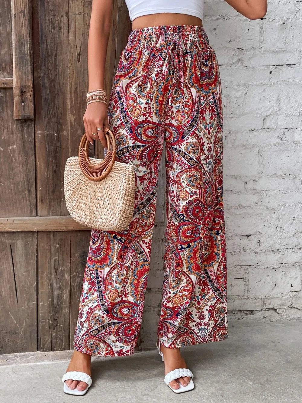 Printed Wide Leg Pants - V.I.P Digital Presence