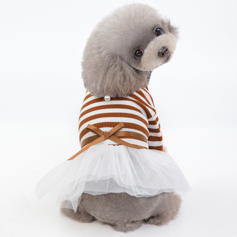 Pet Clothes Dog Clothes Spring And Summer New Dresses Pet Clothes Skirt Temperament Pit Yarn Skirt - V.I.P Digital Presence