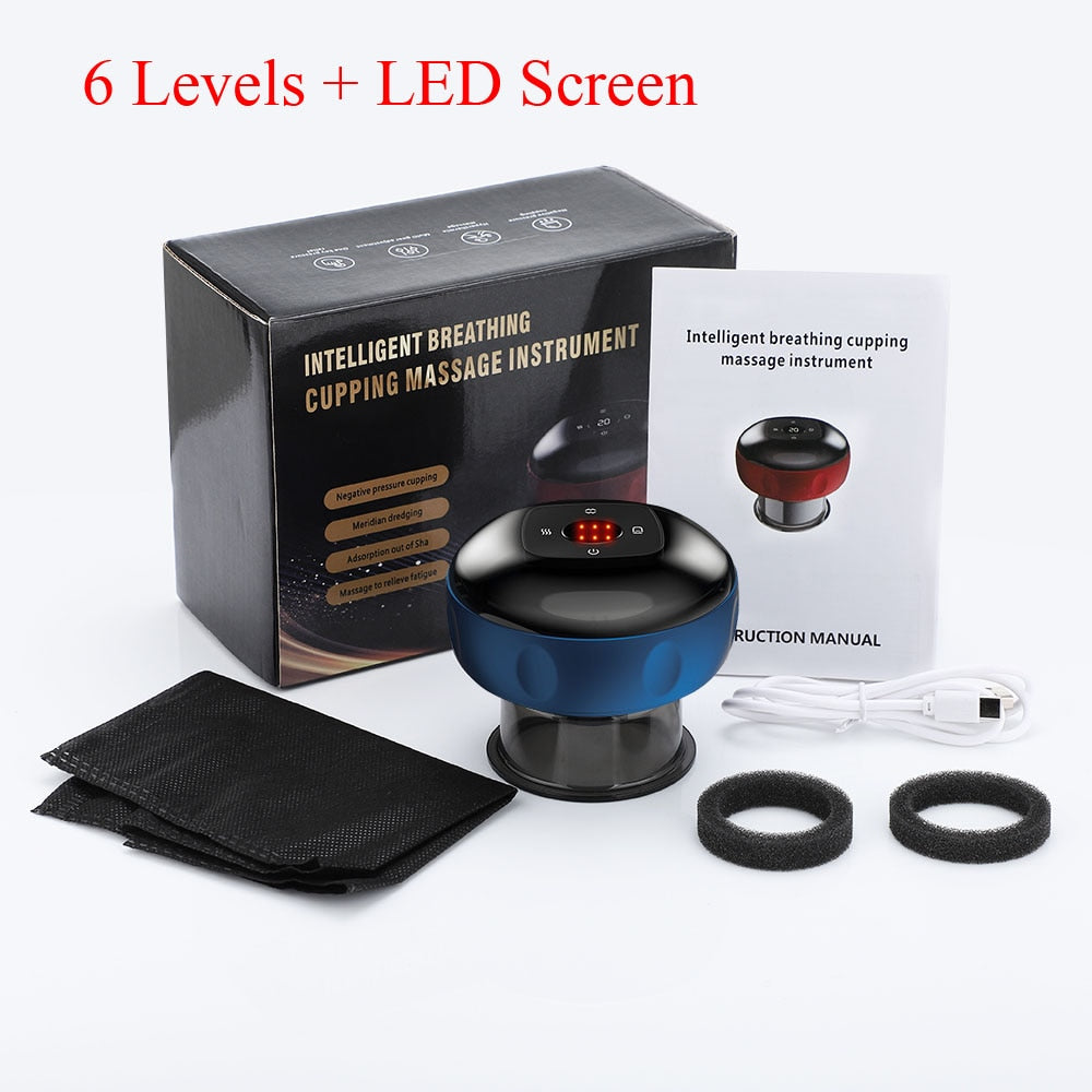 Electric Cupping Massager Scraping and Cupping Therapy Red Light Heating Vibration Pressotherapy Rechargeable Pain Relief - V.I.P Digital Presence