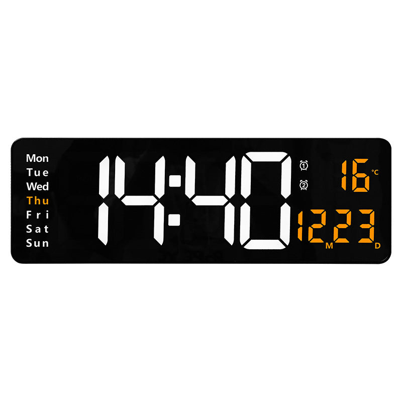 13/16 Inches Large LED Digital Wall Clock ,Wall Mounted Remote Control Temperature Date Week Display Timer Dual Alarm Clock - V.I.P Digital Presence
