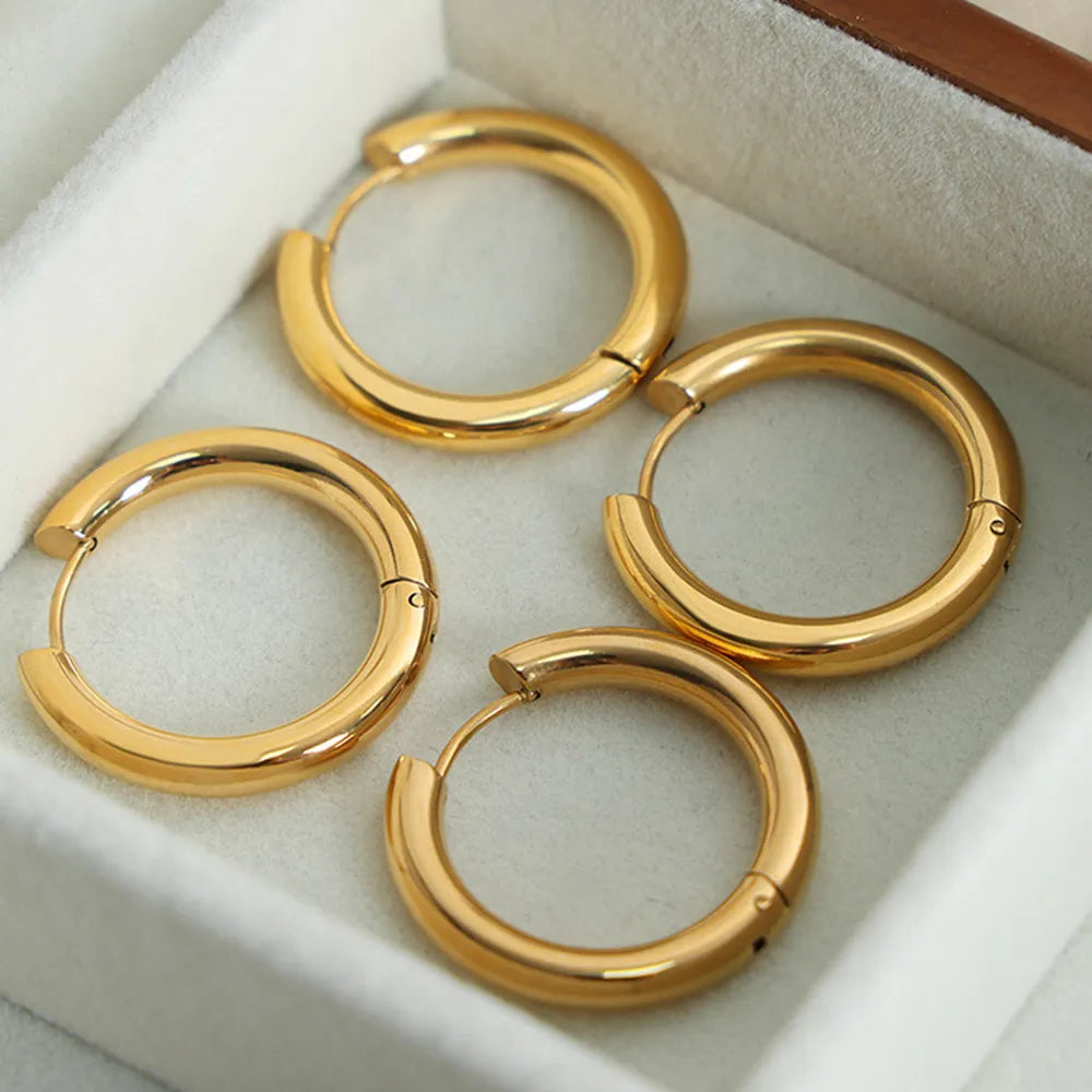 18K Gold-Plated Huggie Earrings - V.I.P Digital Presence