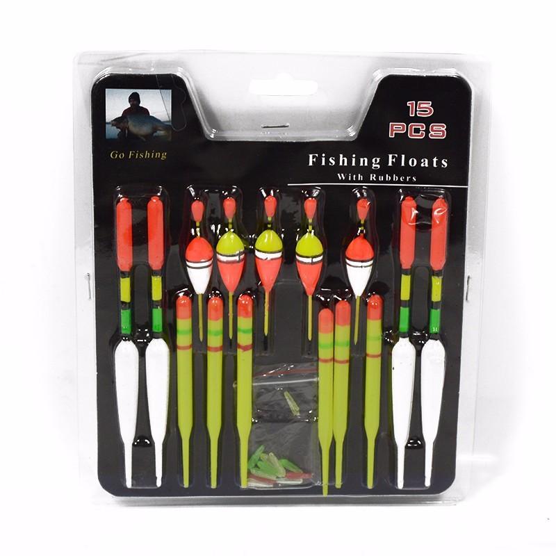 LEO 15pcs/set Plastic Fishing Float Tube Buoy Bobber with Rubber Connector Tackle Accessories - V.I.P Digital Presence