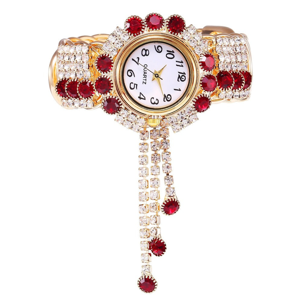 New Fashion Women's Full Diamond Alloy Fashion Watch Creative Tassel Quartz Bracelet Watch Women's Style - V.I.P Digital Presence