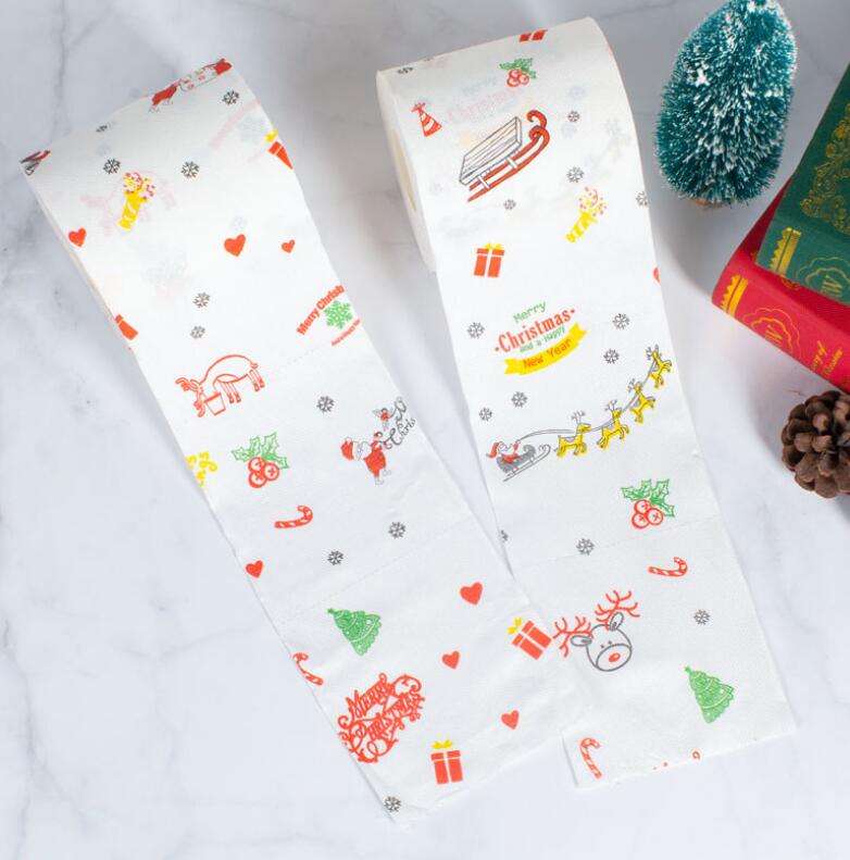Christmas Pattern Printing Roll Toilet Paper Household Tissue Bathroom Web Q0KD - V.I.P Digital Presence