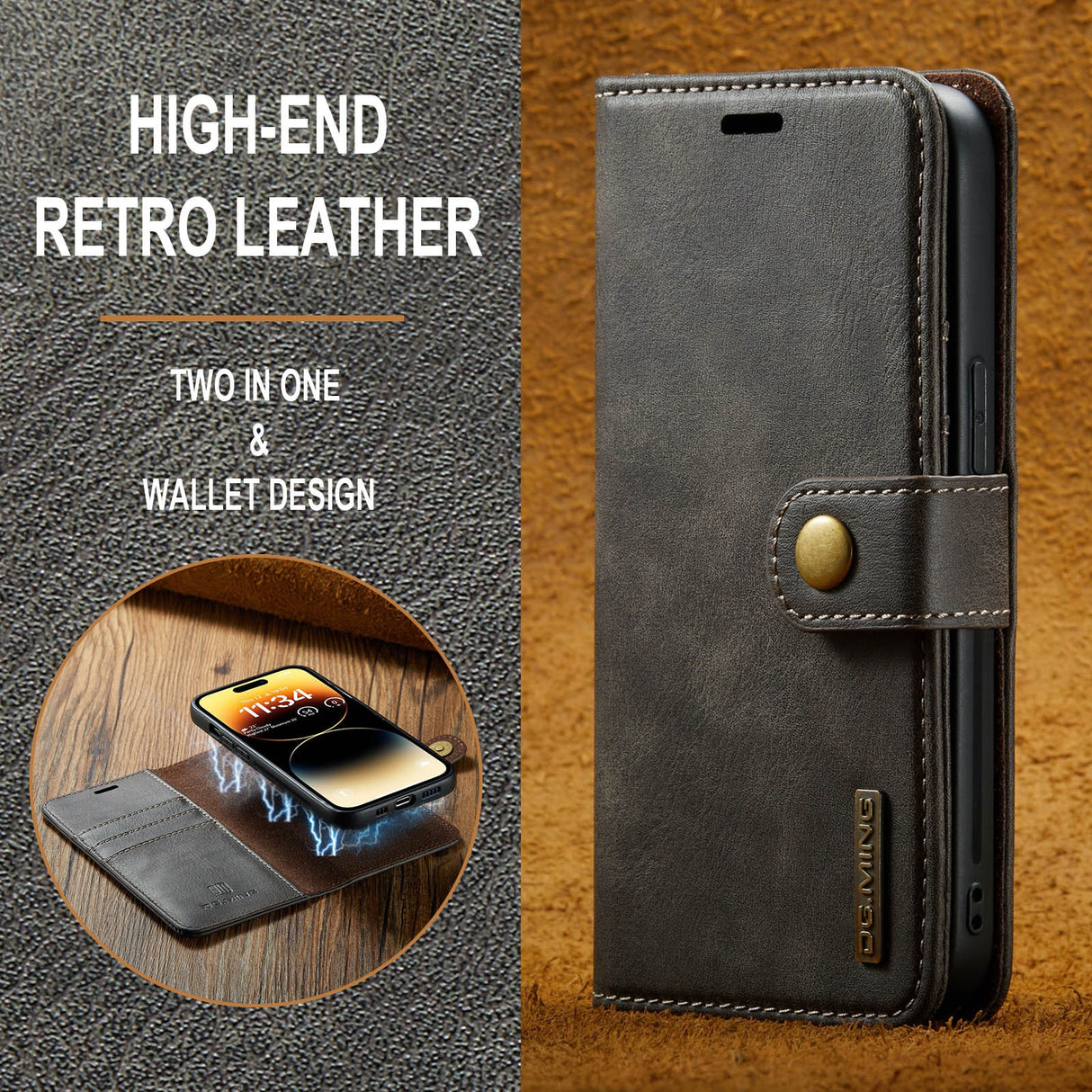 Suitable for iPhone 14 Pro Max Magnet Split Phone Leather Case iPhone 13 Pro Max Protective Case - V.I.P Digital Presence