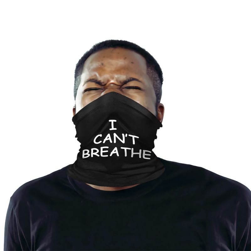 Polyester Bandana Face Scarf I CAN'T BREATHE Protective Riding Face cover Multi-function Magic Head Scarf For Parade Protest - V.I.P Digital Presence