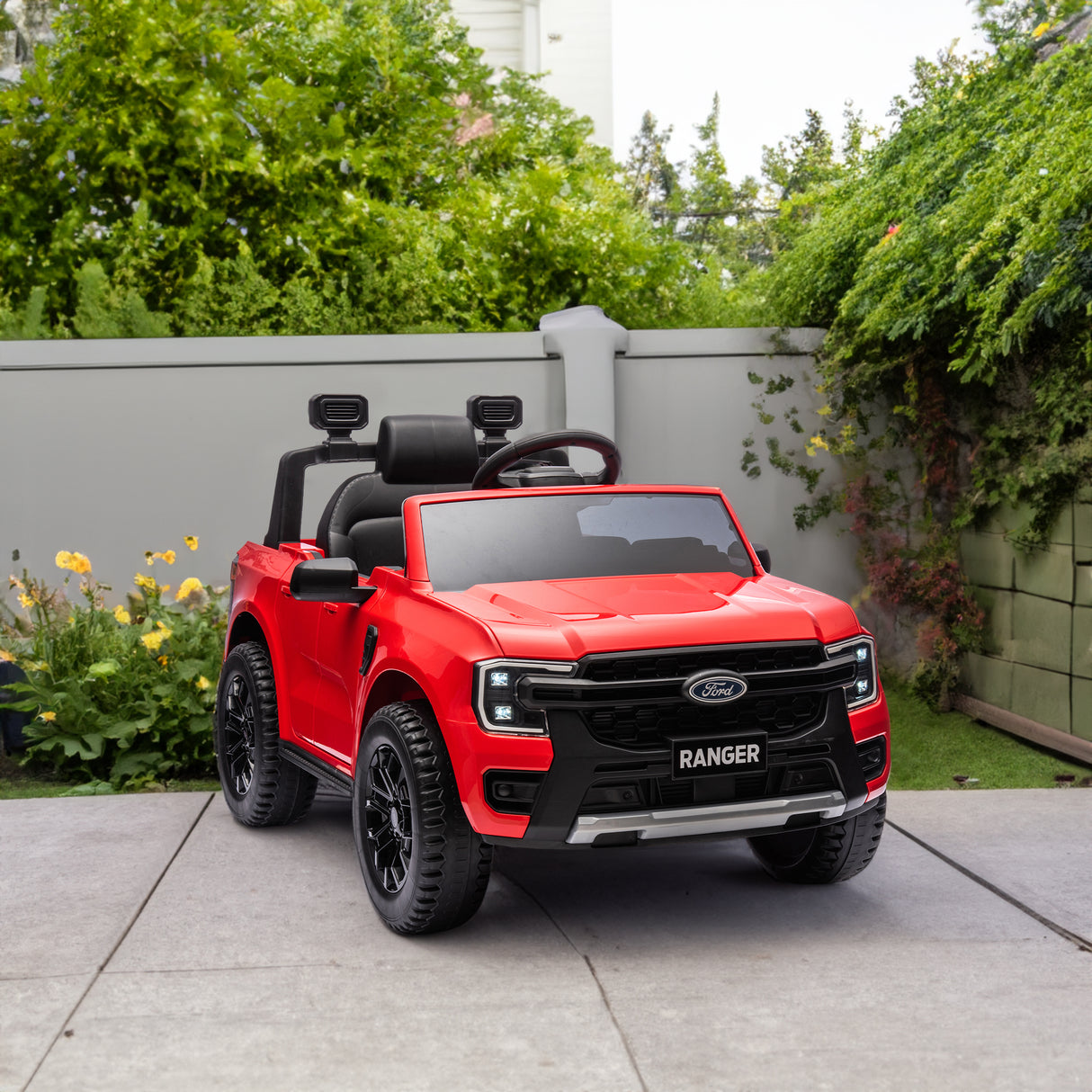 12V children's car remote control, authorized Ford Ranger, 2WD suitable for children aged 3-6. Red - V.I.P Digital Presence