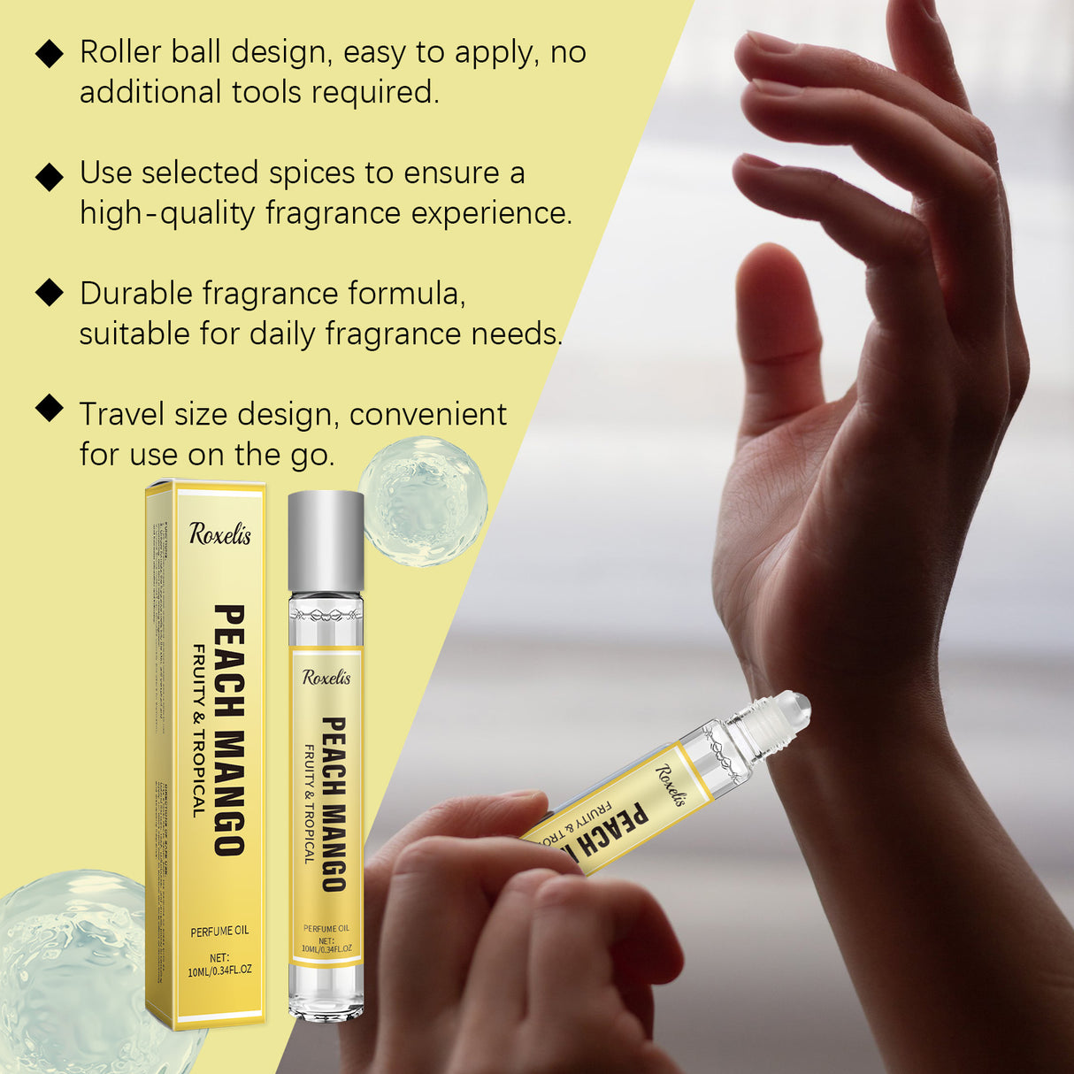 Tropical Fruit Perfume Ball Bearing Fruit Fragrance Ball Rolling Perfume For Women Fresh And Light Scent - V.I.P Digital Presence