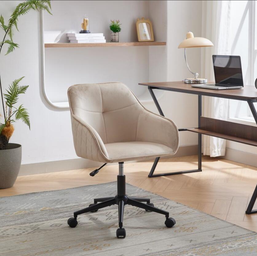 Velvet Office Desk Chair, Modern Home Desk Chair with Wheels , Vanity Chairs for Living Room, Bedroom,Study Room - V.I.P Digital Presence