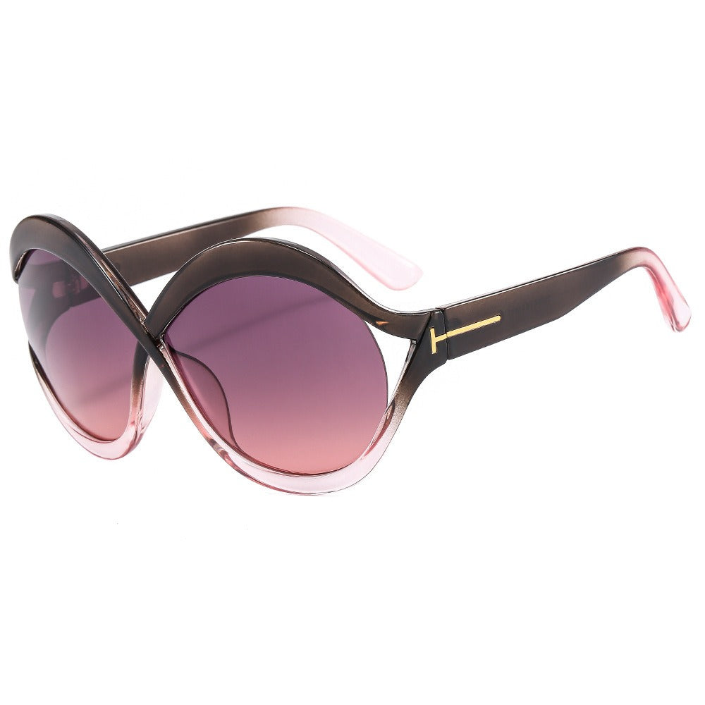 oversized round sunglasses for women leopard brown big frame sun glasses - V.I.P Digital Presence