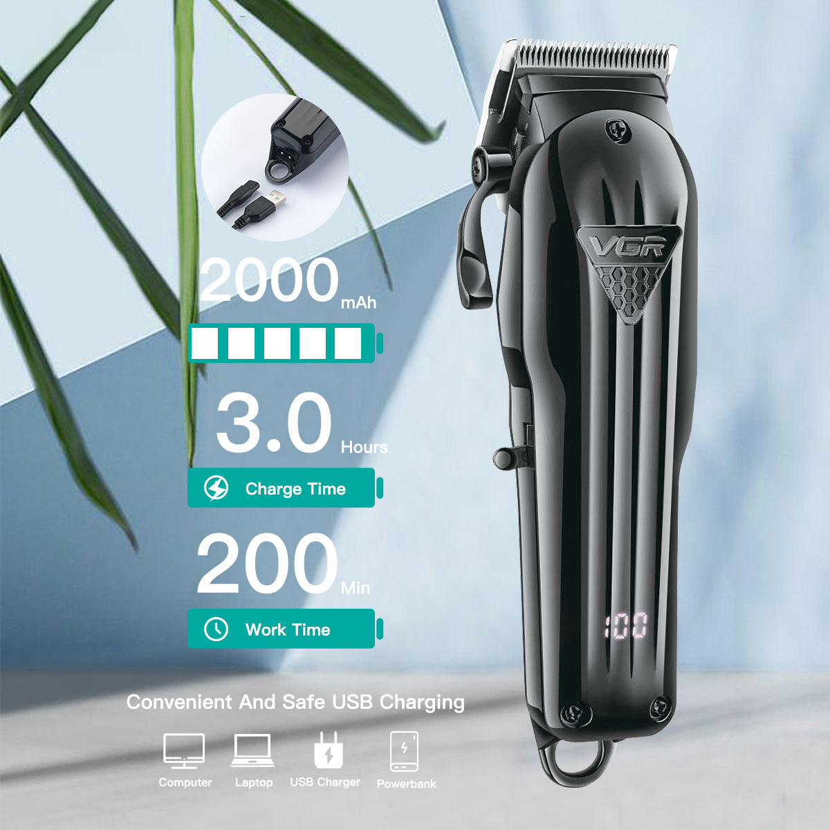 Electric Hair Clipper Fine Adjustment Gradual Change Electric Hair Salon Usb Rechargeable Household Electric Hair Clipper - V.I.P Digital Presence