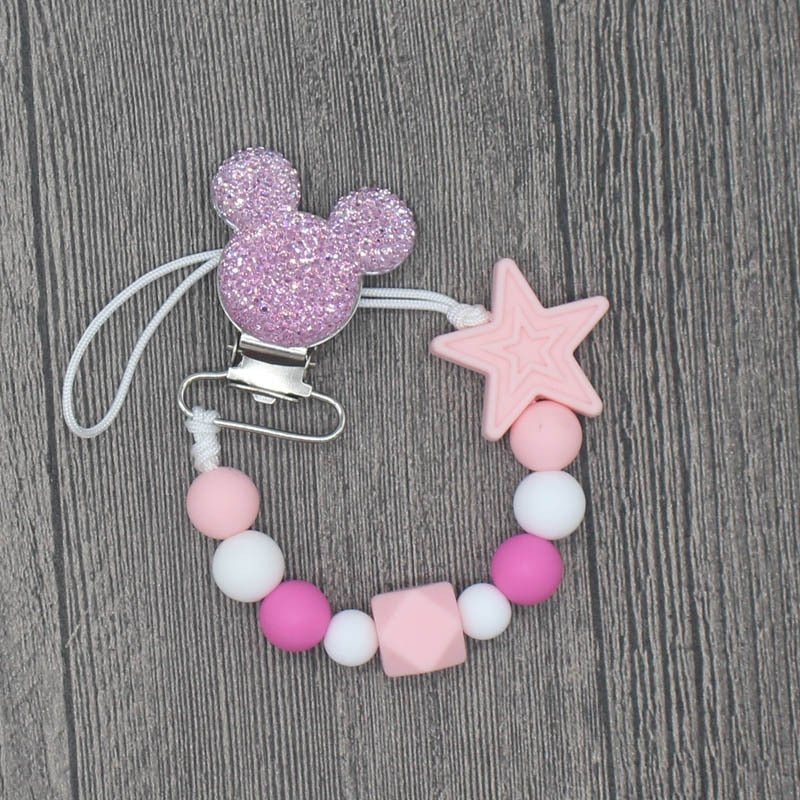 Silicone Round Beads and Star Beads Pacifier Clip Chain Strap Cute Dummy Nipple Leash Strap for Infant Toddler Baby Feeding - V.I.P Digital Presence